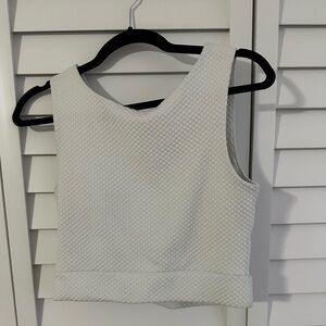 Club Monaco White Ribbed Crop Top